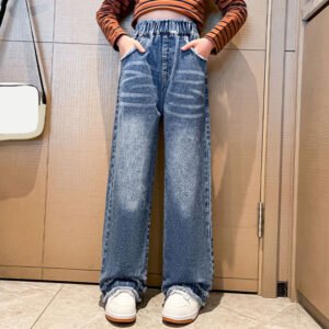 Wide Blue Jeans for Girls